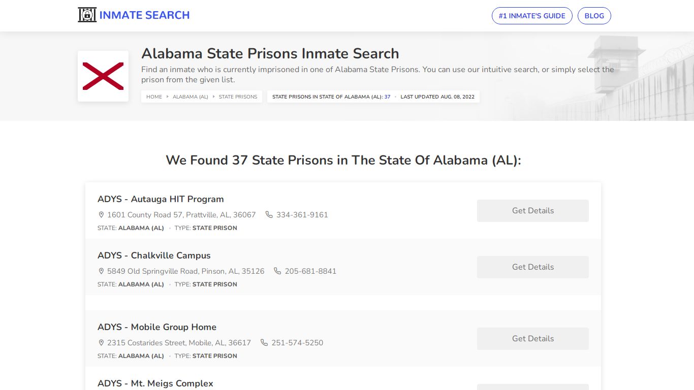 Alabama State Prisons Inmate Search